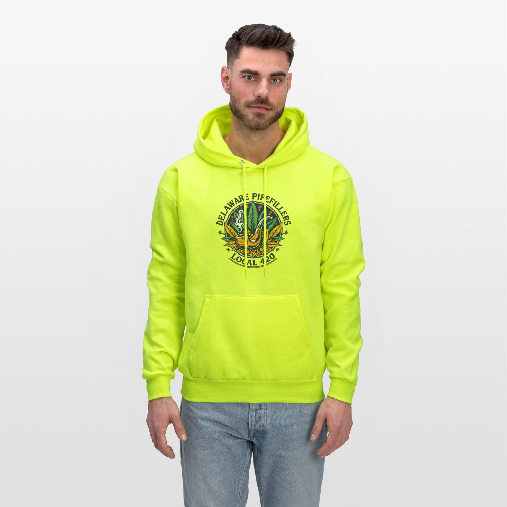 DELAWARE PIPEFILLERS LOCAL 420 F/B DESIGN Men's Hoodie - safety green