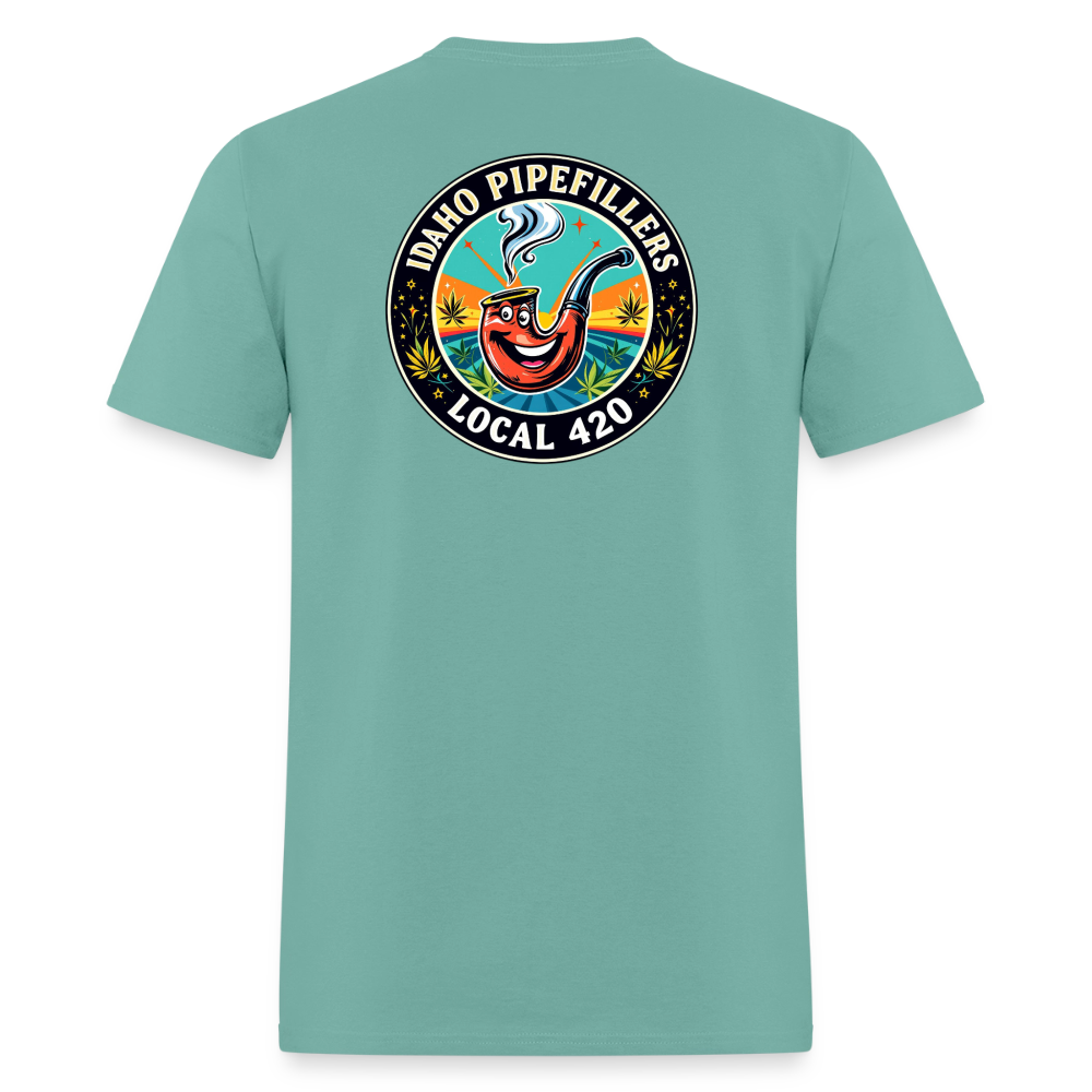 IDAHO PIPEFILLERS LOCAL 420 F/B DESIGN Men's T-Shirt - aquatic