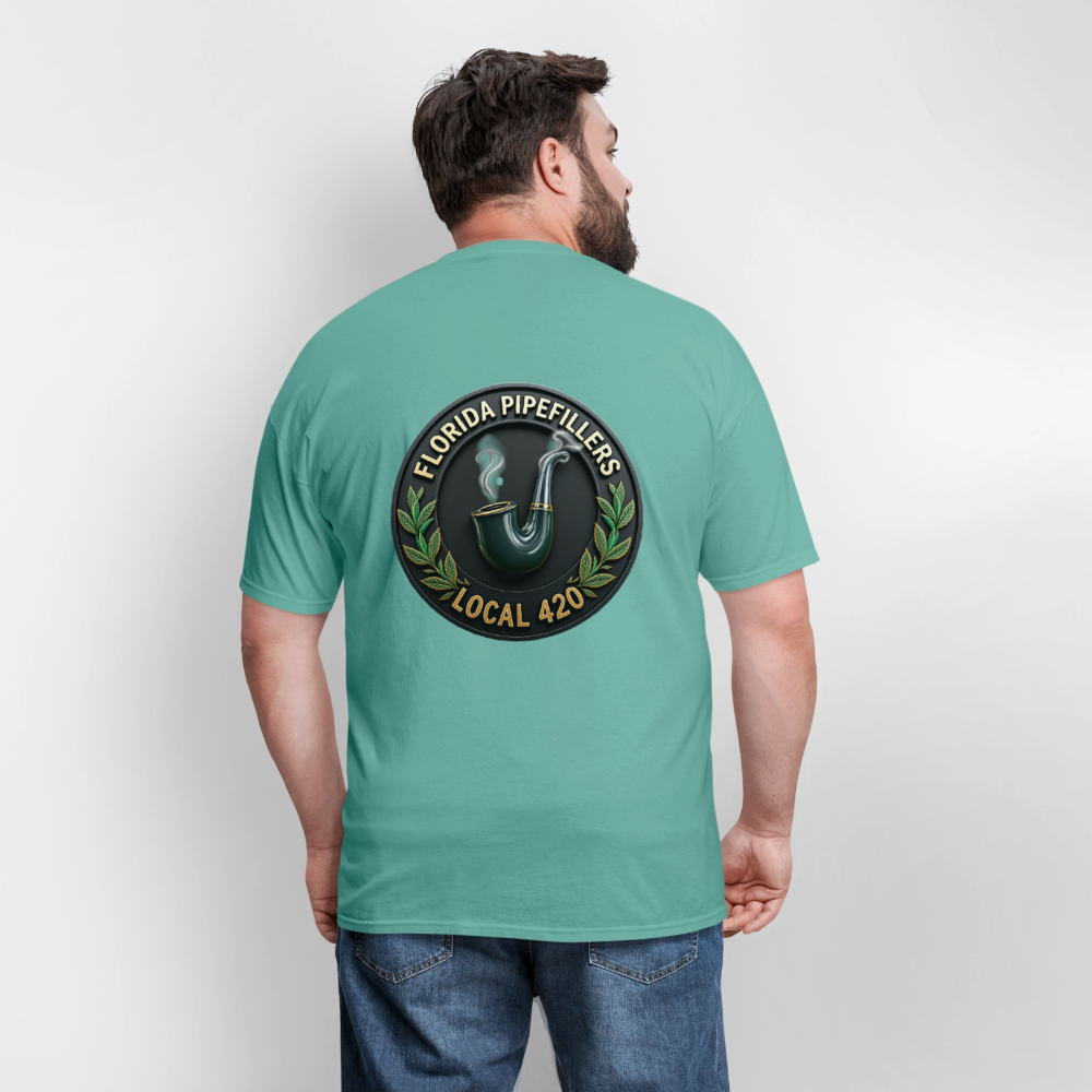 FLORIDA PIPEFILLERS LOCAL 420 F/B DESIGN Men's T-Shirt - aquatic
