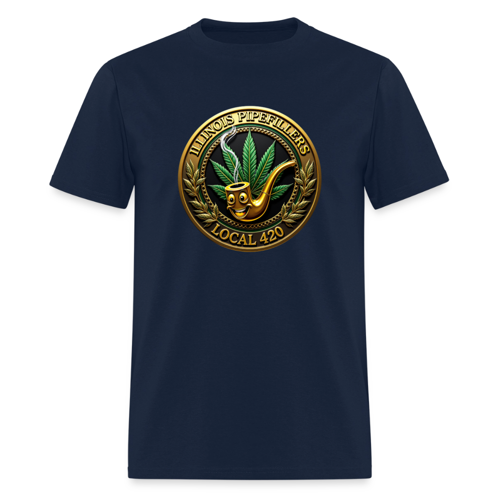 ILLINOIS PIPEFILLERS LOCAL 420 Men's T-Shirt | - navy