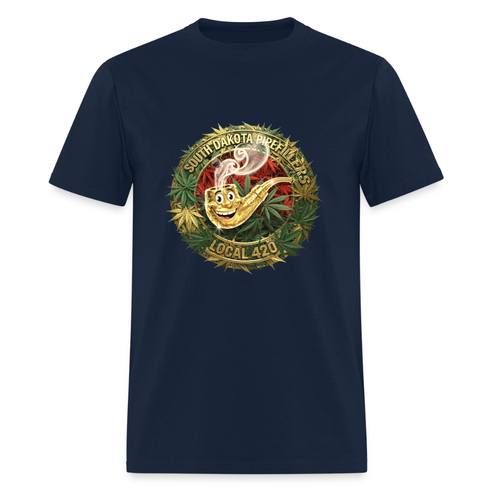 SOUTH DAKOTA PIPEFILLERS LOCAL 420  F/B DESIGN Men's T-Shirt - navy