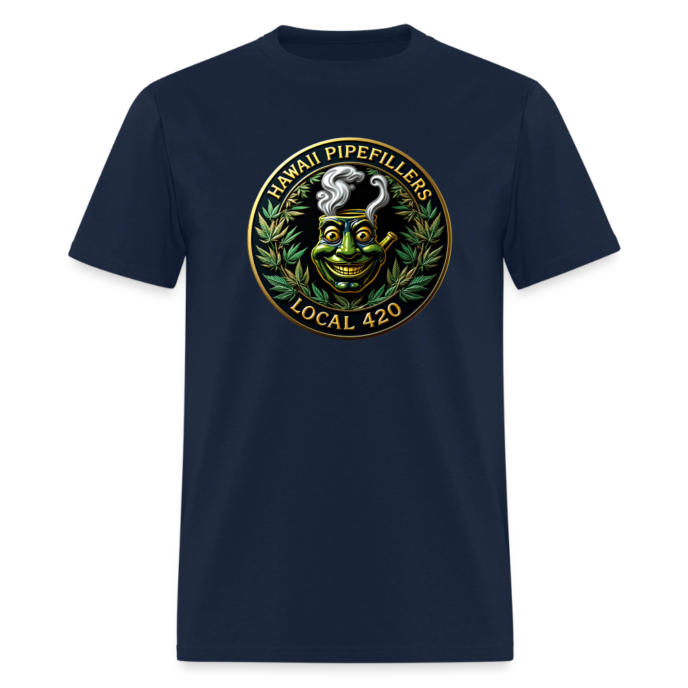 HAWAII PIPEFILLERS LOCAL 420 F/B DESIGN  Men's T-Shirt - navy