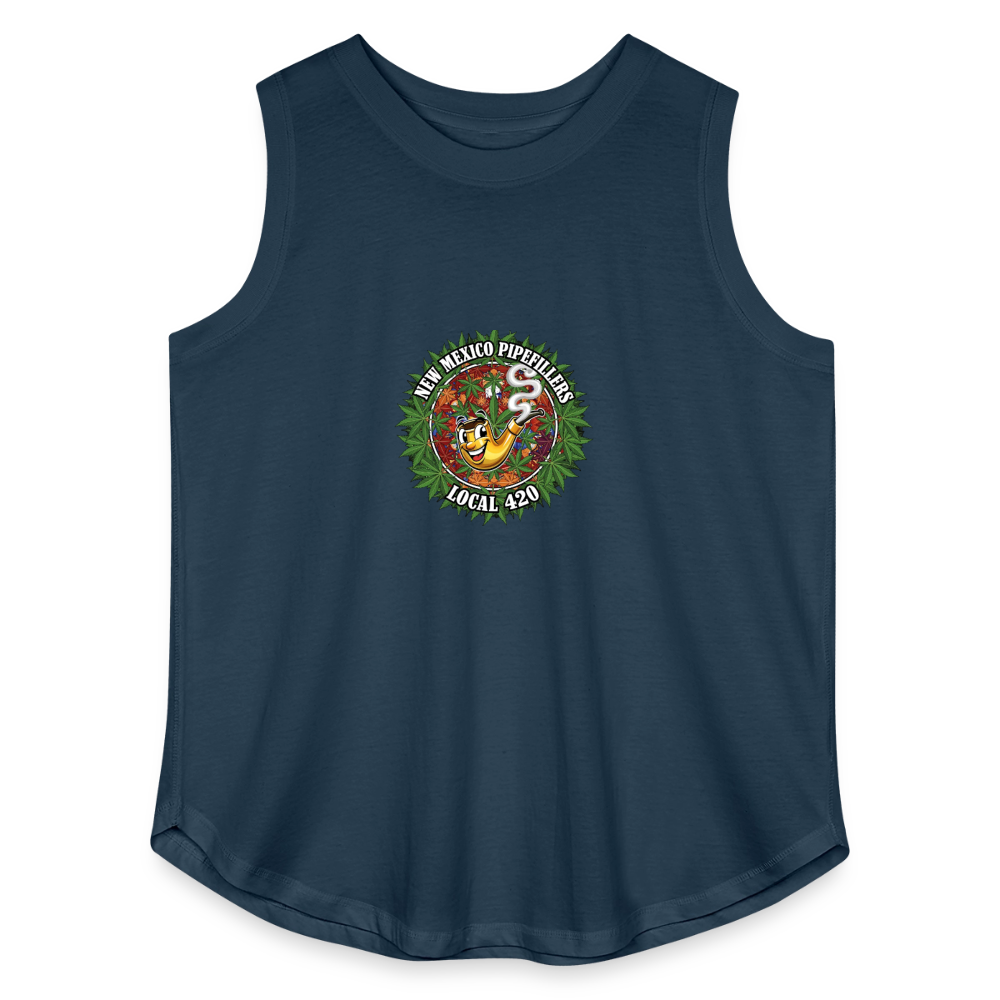 NEW MEXICO PIPEFILLERS LOCAL 420 Women's Curvy Relaxed Tank Top - denim