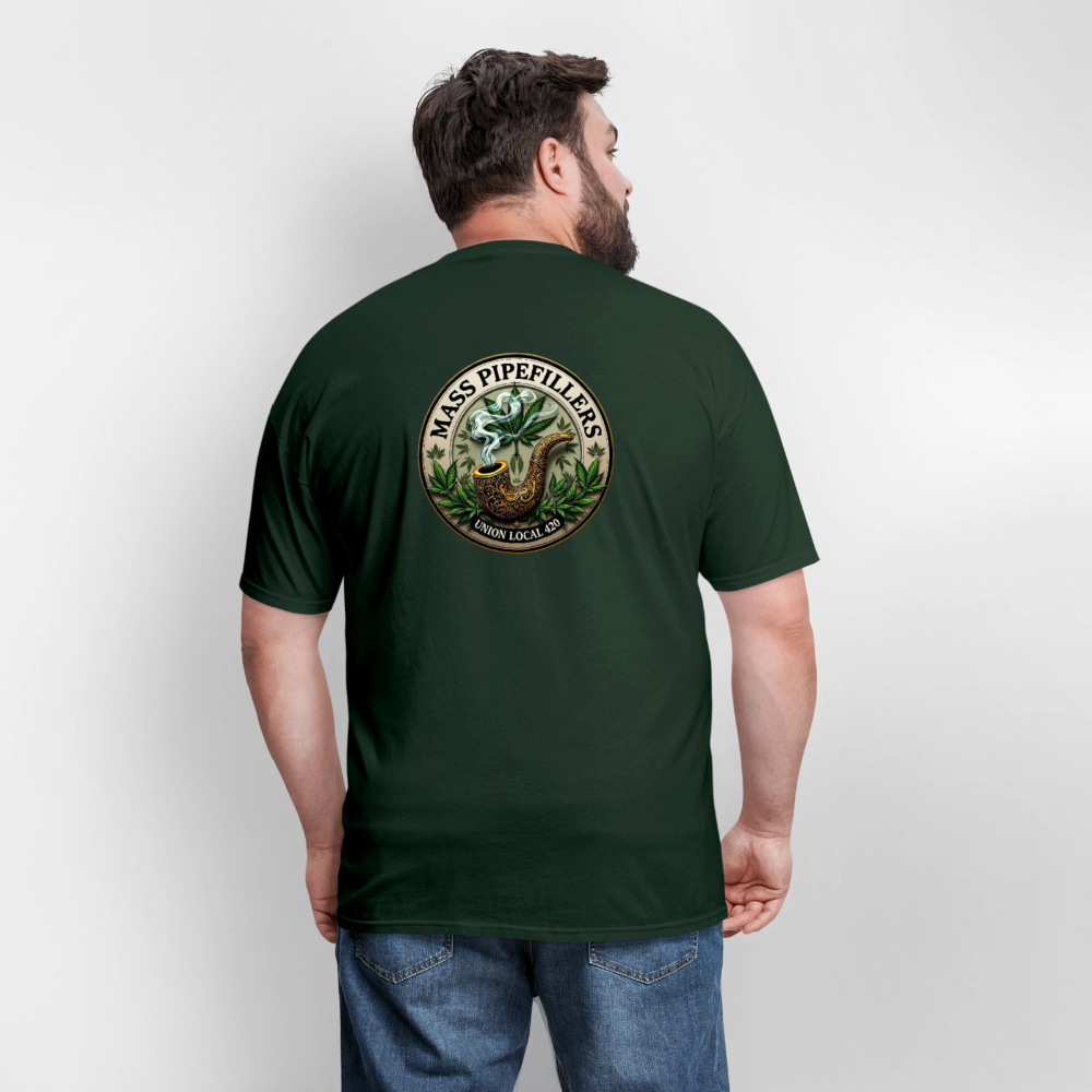 MASS PIPEFILLERS LOCAL 420 2 EMBLEM Men's T-Shirt - forest green