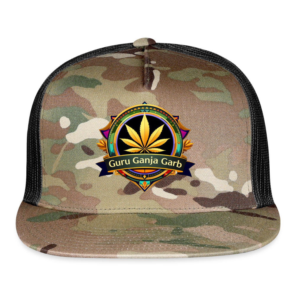 GURU GANJA GARB LOGO Men's Trucker Hat - MultiCam\black