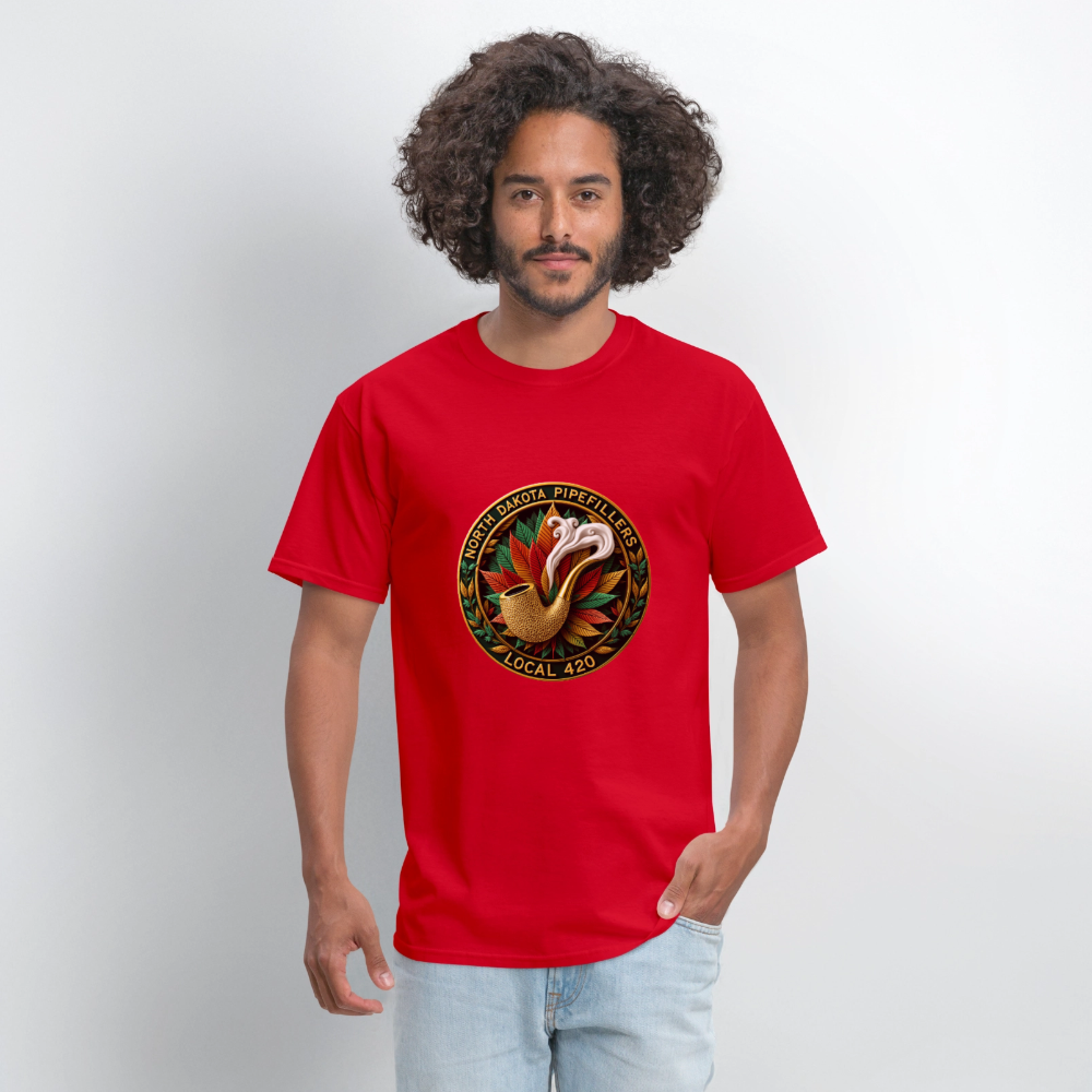 NORTH DAKOTA PIPEFILLERS LOCAL 420 Men's Tee shirt - red