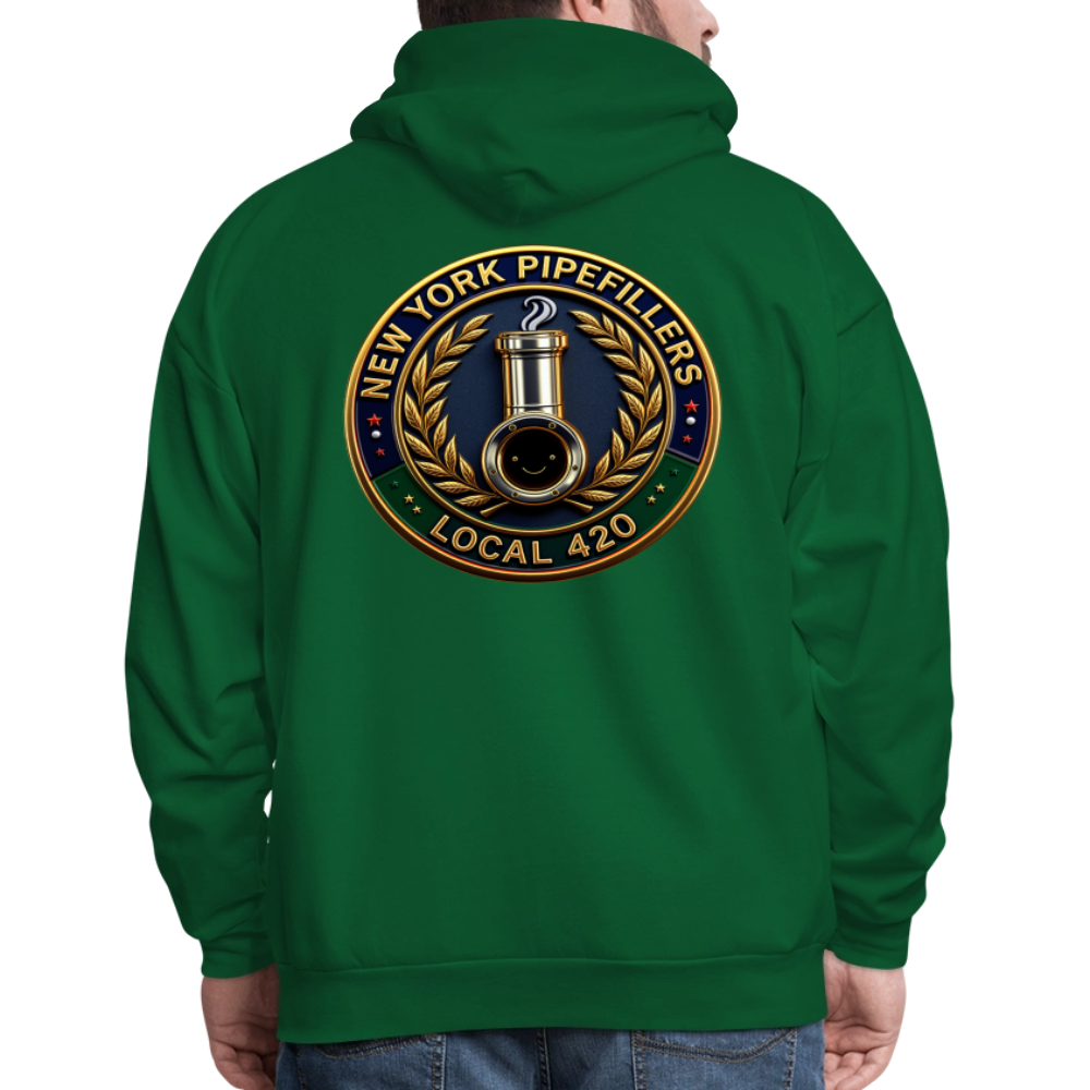 NEW YORK PIPEFILLERS LOCAL 420 F/B DESIGNS Men's Hoodie - forest green