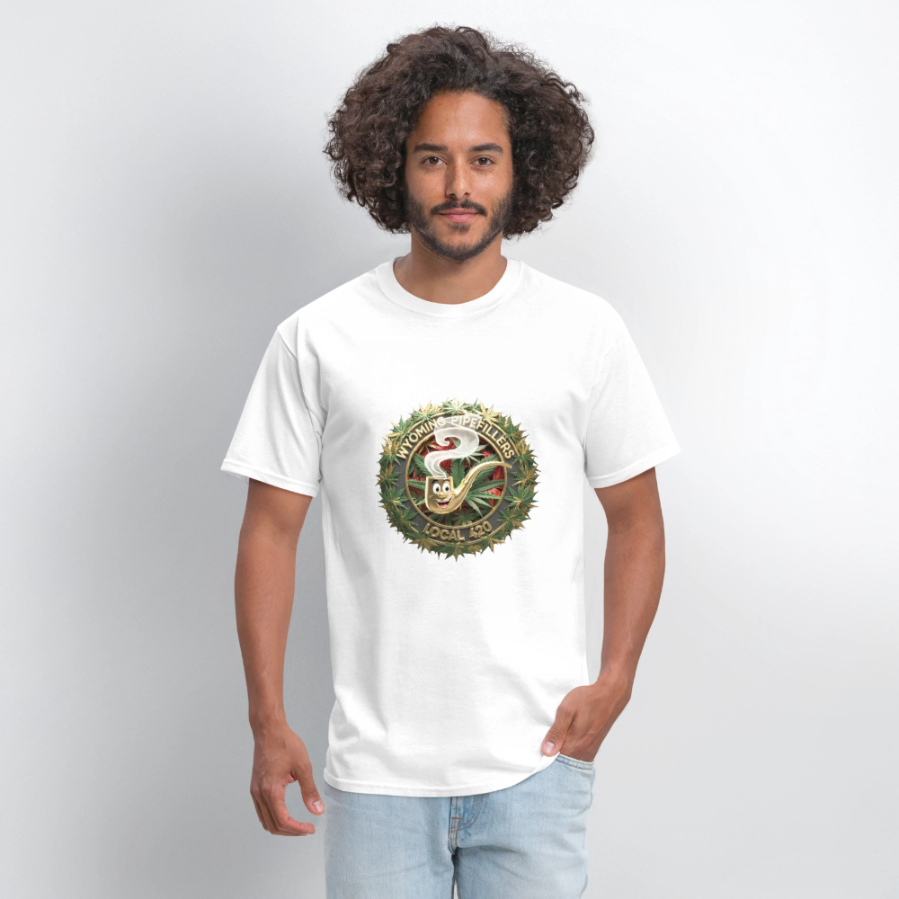 WYOMING PIPEFILLERS LOCAL 420 Men's T-Shirt - white