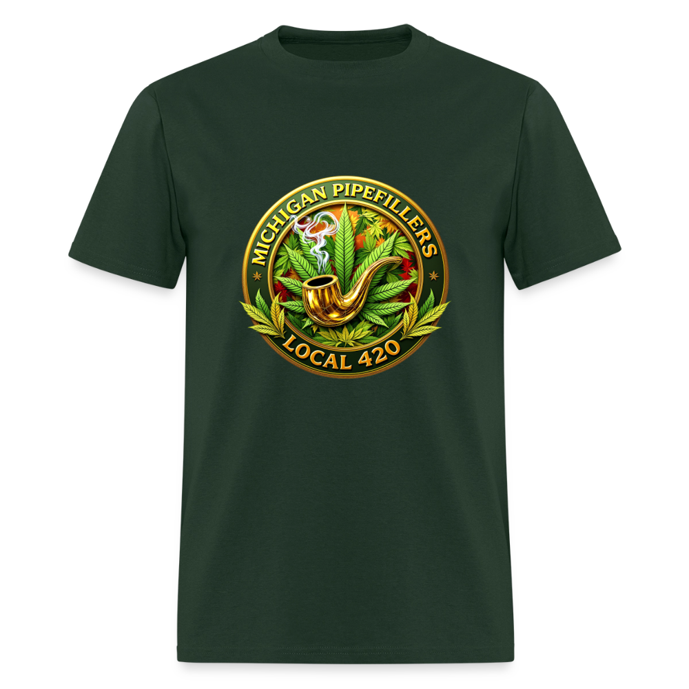 MICHIGAN PIPEFILLERS LOCAL 420 F/B DESIGN Men's T-Shirt - forest green