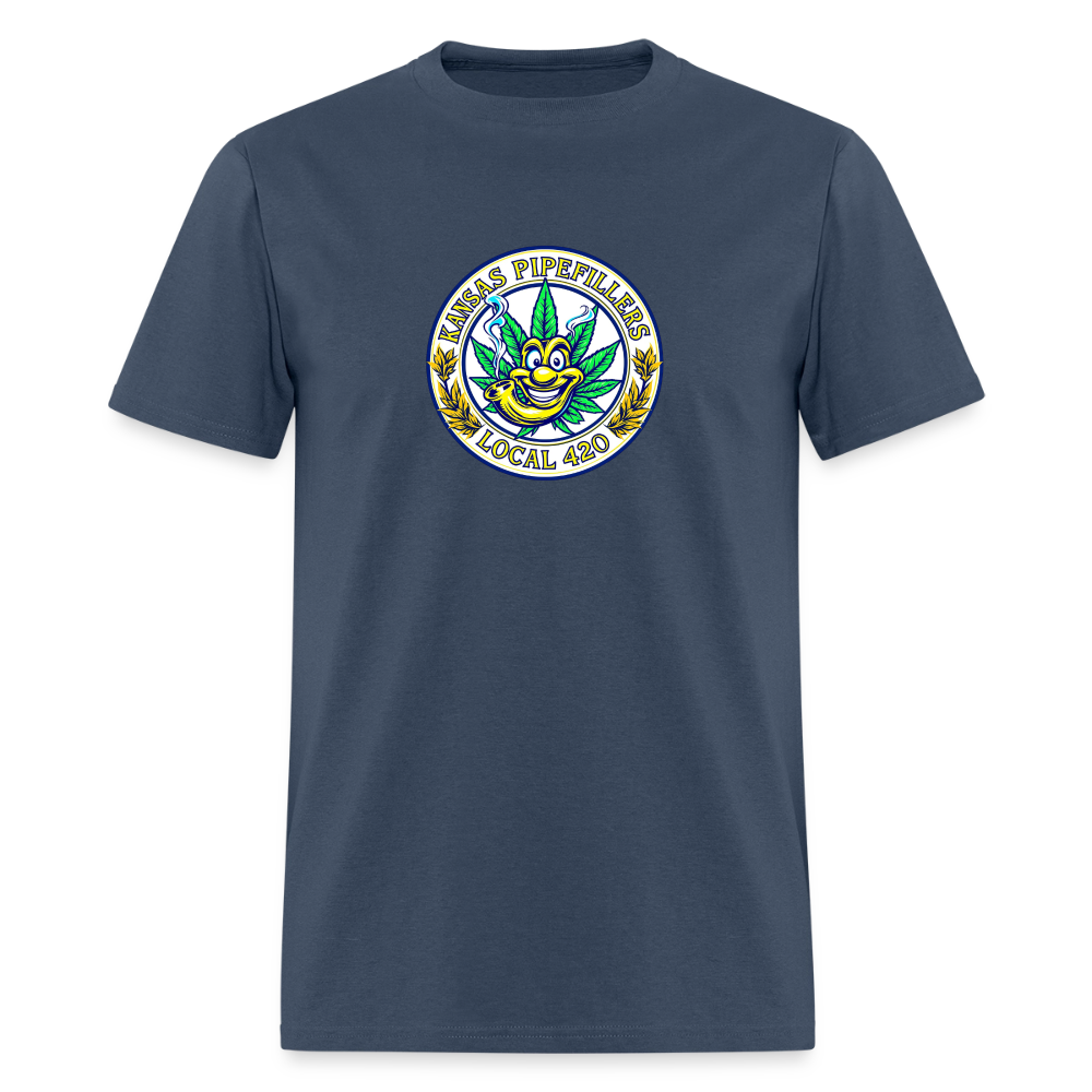 KANSAS PIPEFILLERS LOCAL 420 F/B DESIGNS Men's T-Shirt -  blue dusk
