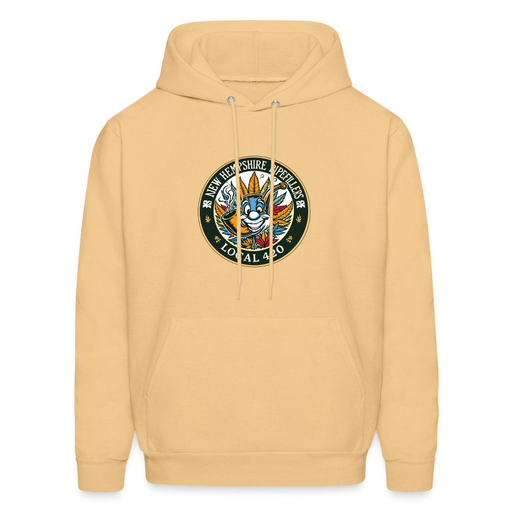 NEW HEMPSHIRE PIPEFILLERS LOCAL 420 2 EMBLEM Men's Hoodie - light gold 