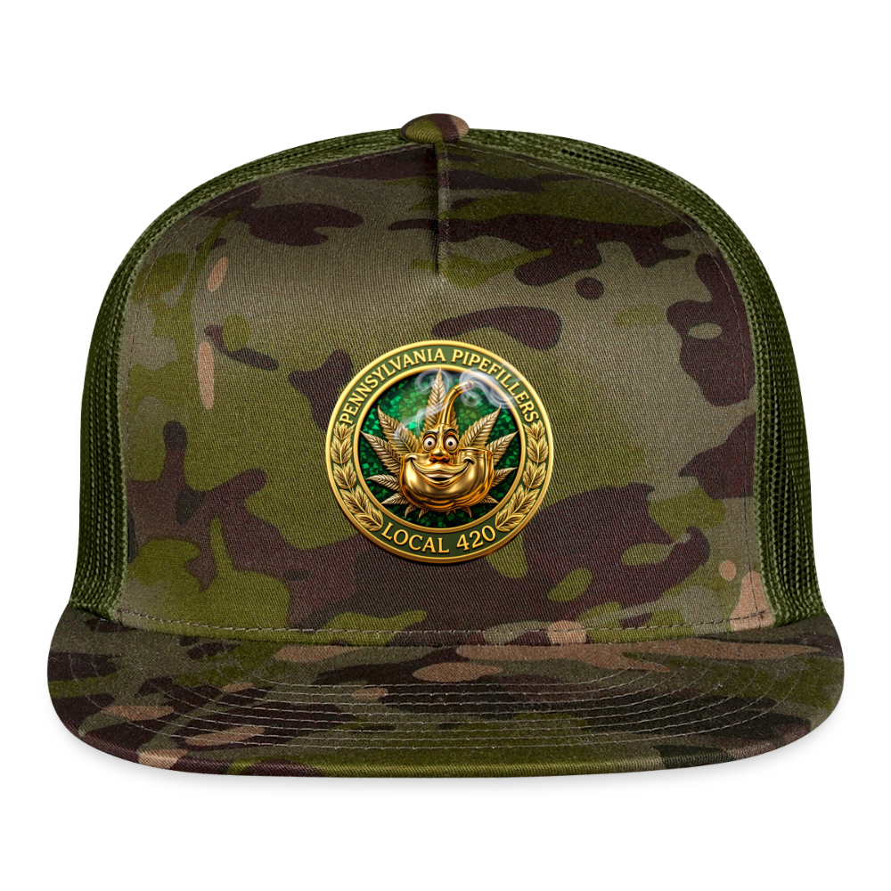 PENNSYLVANIA PIPEFILLERS LOCAL 420 Trucker Hat - MultiCam\green