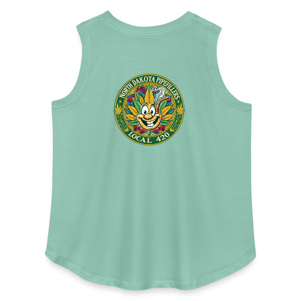 NORTH DAKOTA PIPEFILLERS LOCAL 420 F/B 2 DESIGNS Women's Curvy Relaxed Tank Top - saltwater