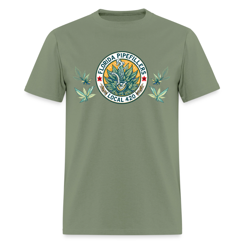 FLORIDA PIPEFILLERS LOCAL 420 F/B DESIGN Men's T-Shirt - military green