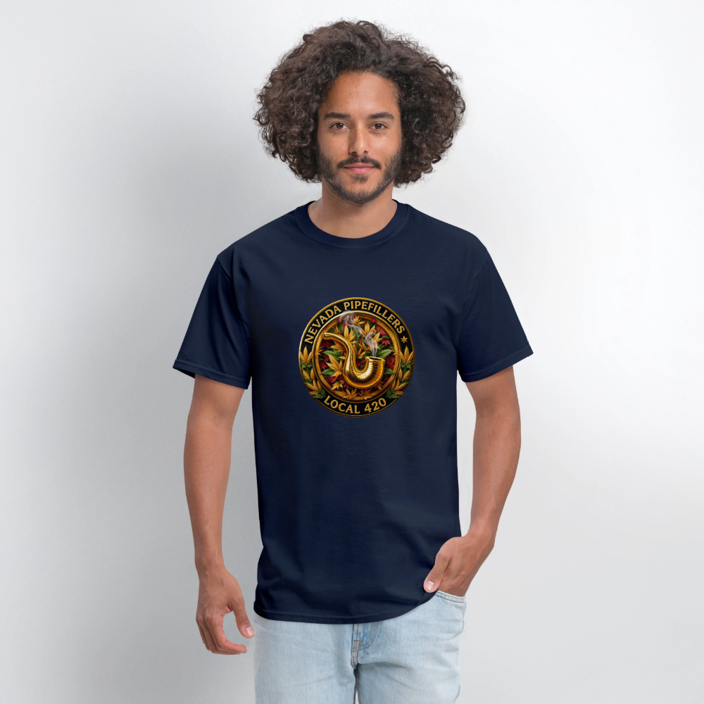 NEVADA PIPEFILLERS LOCAL 420 F/B DESIGN Men's T-Shirt - navy