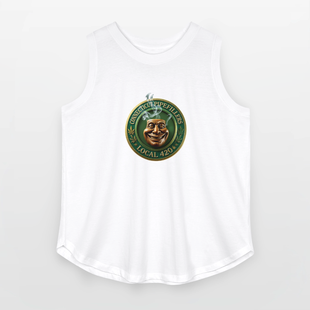 CONNECTICUT PIPEFILLERS LOCAL 420 Women's Curvy Relaxed Tank Top - white
