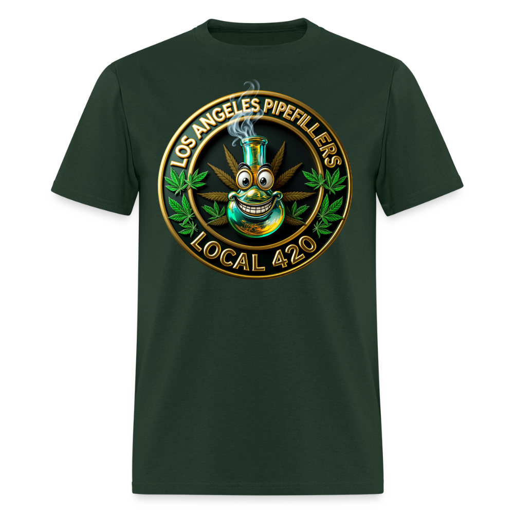 LOS ANGLES PIPEFILLERS LOCAL 420 Men's T-Shirt - forest green