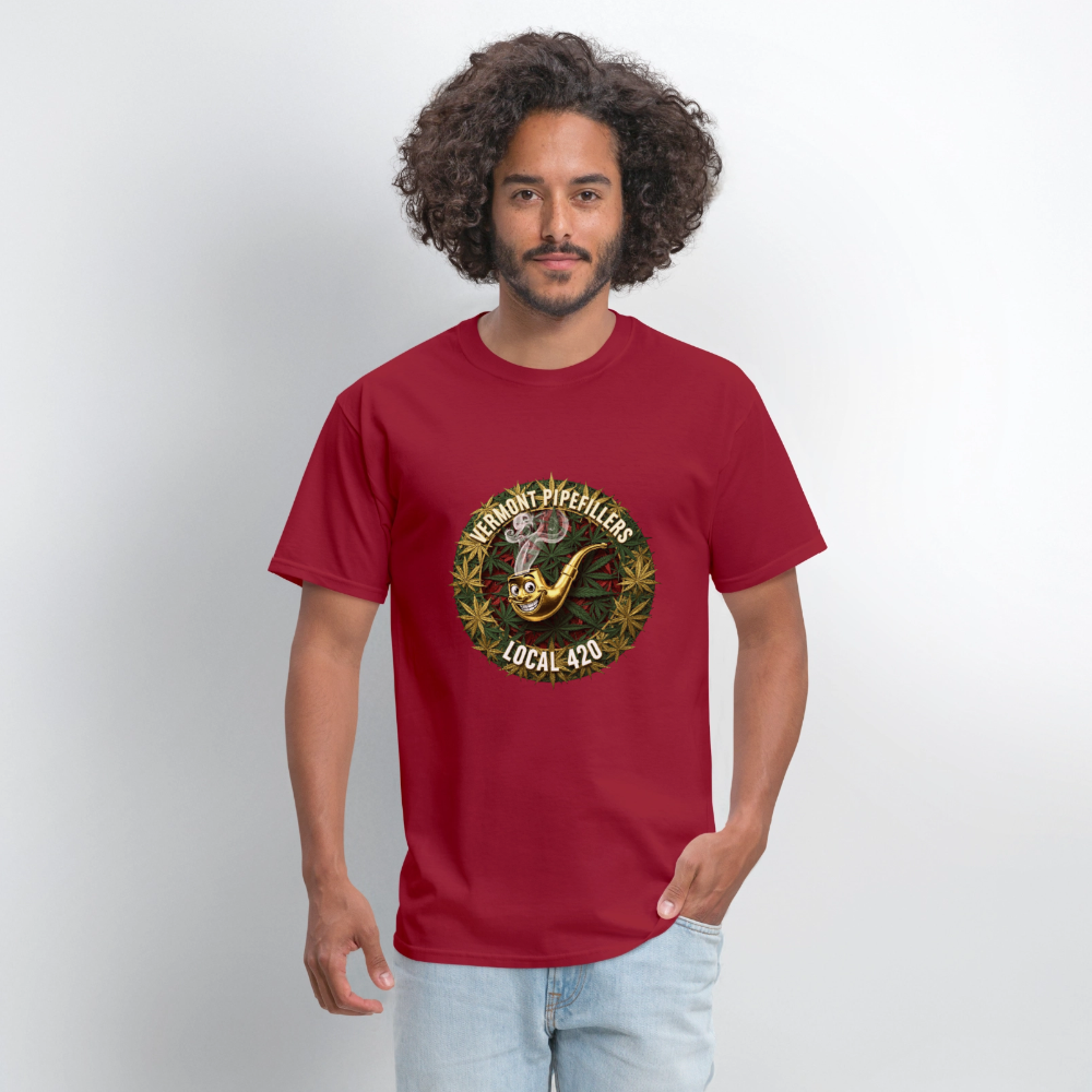 VERMONT PIPEFILLERS LOCAL 420  F/B DESIGN Men's T-Shirt - true red