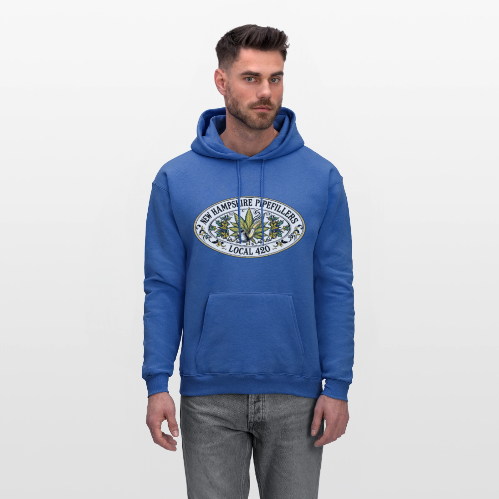 NEW HAMPSHIRE PIPEFILLERS LOCAL 420 2 EMBLEM Men's Hoodie - royal blue