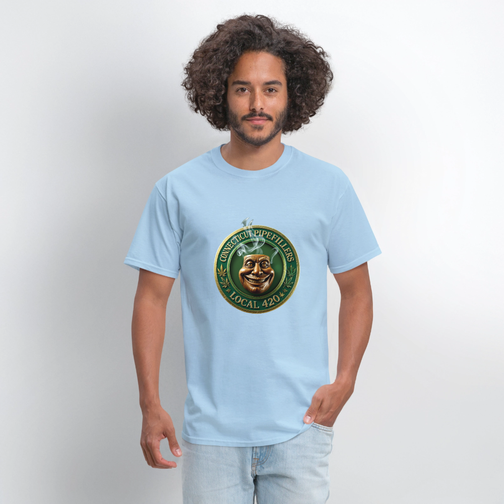 CONNECTICUT PIPEFILLERS LOCAL 420 F/B DESIGN Men's T-Shirt - powder blue
