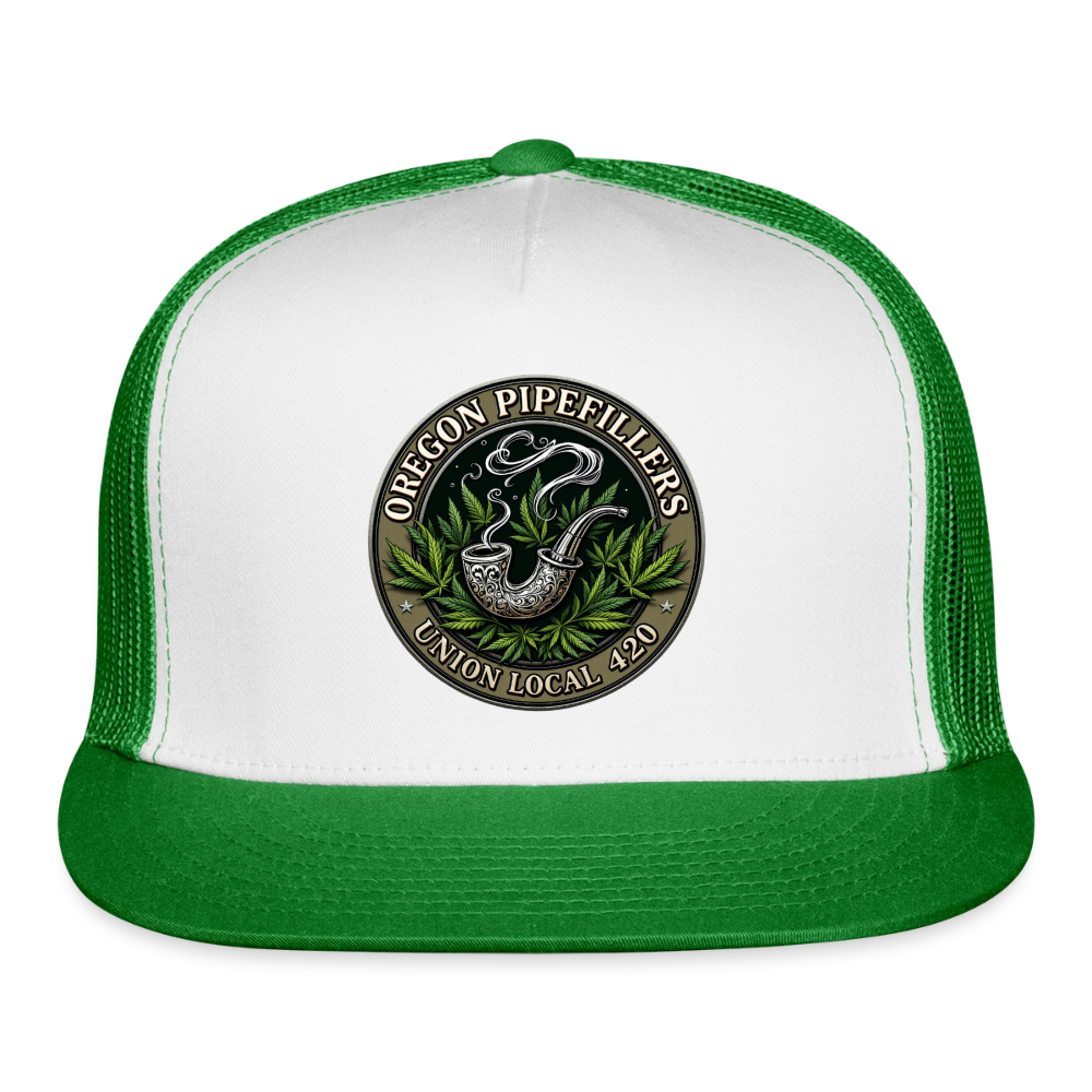 OREGON PIPEFILLERS LOCAL 420 Trucker Hat - white/kelly green