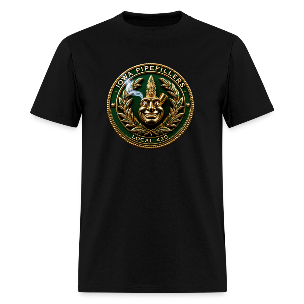 IOWA PIPEFILLERS LOCAL 420 F/B DESIGN Men's T-Shirt - black