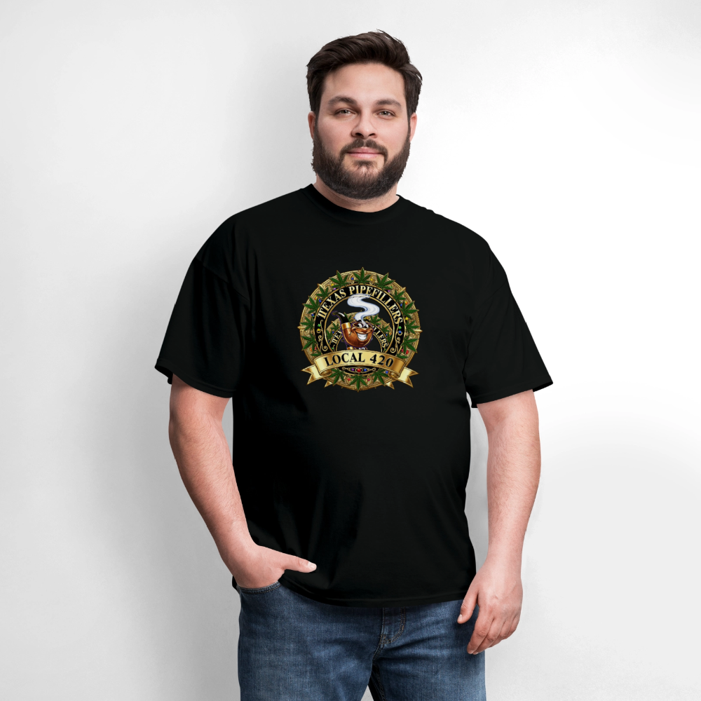 TEXAS PIPEFILLERS LOCAL 420 F/B DESIGN Men's T-Shirt - black