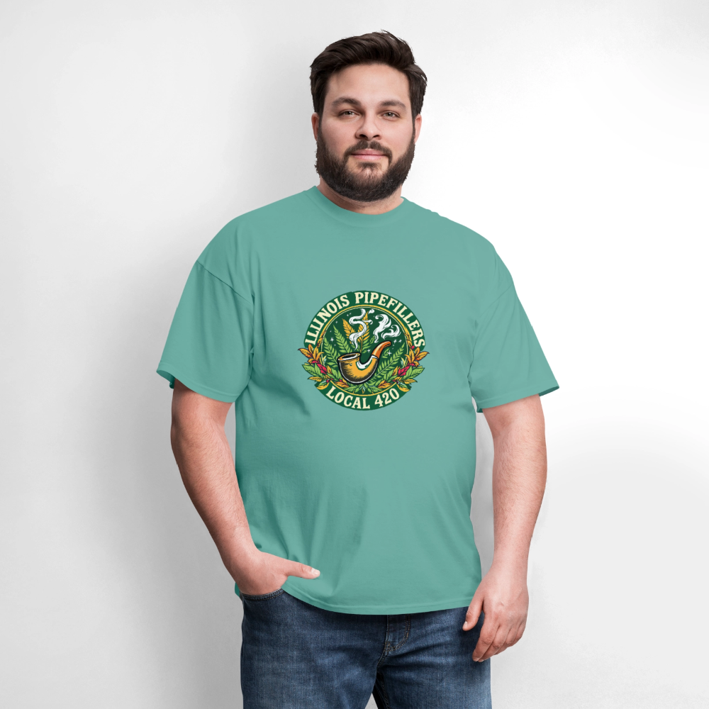 ILLINOIS PIPEFILLERS LOCAL 420 F/B DESIGN Men's T-Shirt - aquatic