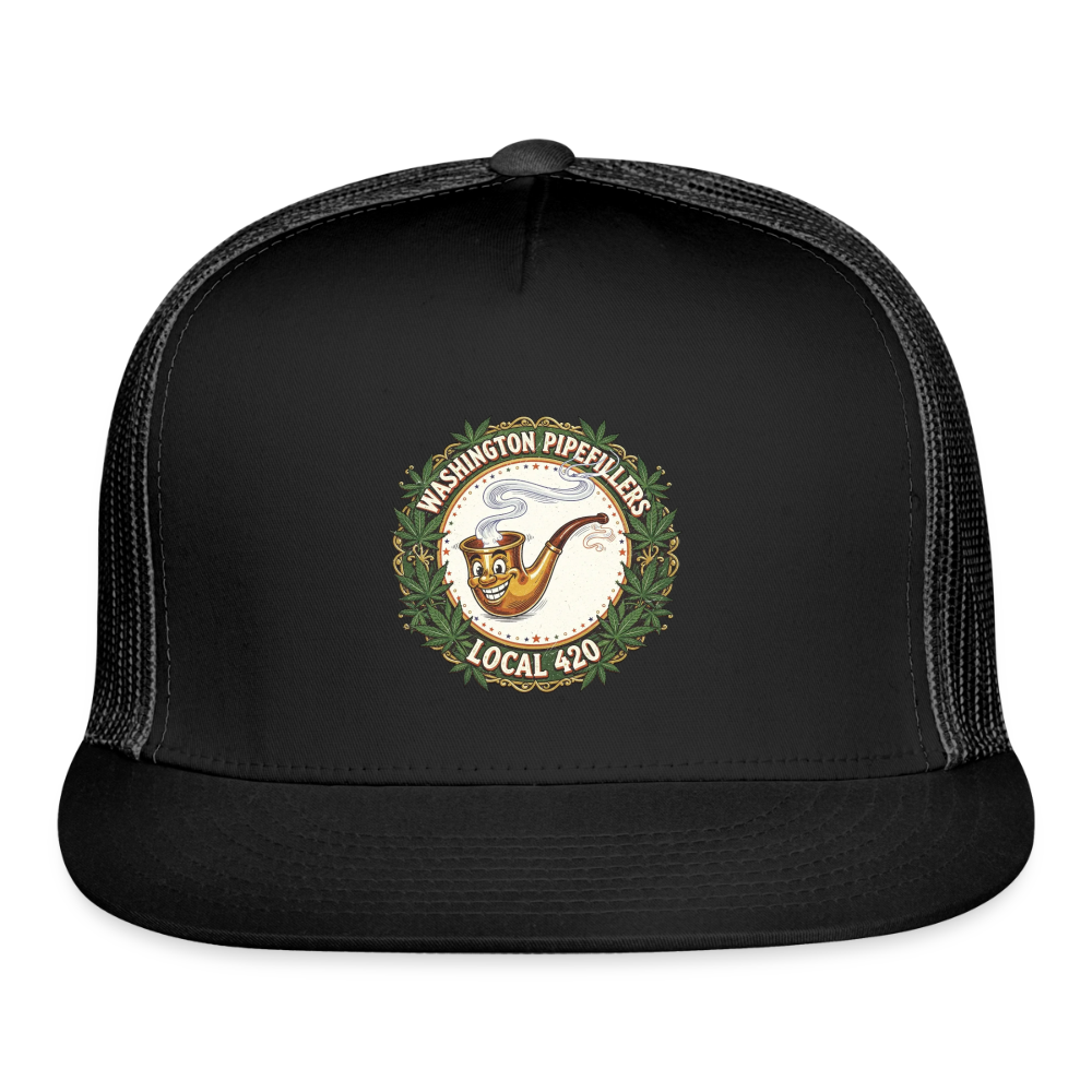 WASHINGTON PIPEFILLERS LOCAL 420 Trucker Hat - black/black