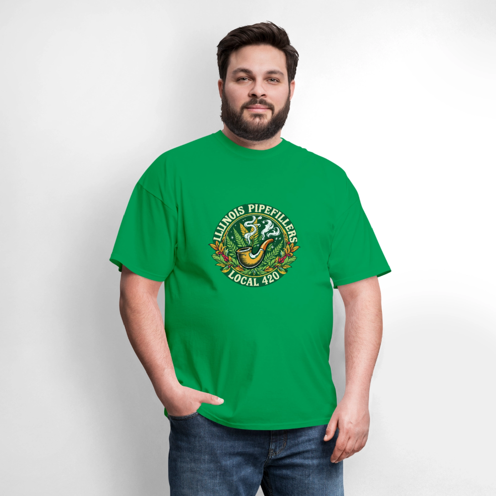 ILLINOIS PIPEFILLERS LOCAL 420 Men's T-Shirt - bright green