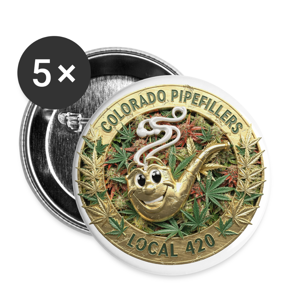 COLORADO PIPEFILLERS LOCAL 420 Union Buttons small 1'' (5-pack) - white