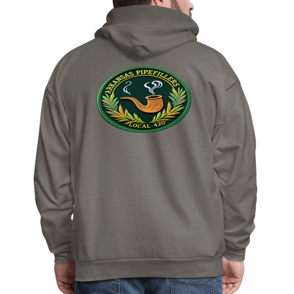 ARKANSAS PIPEFILLERS LOCAL 420 F/B EMBLEMS  Men's Hoodie - asphalt gray