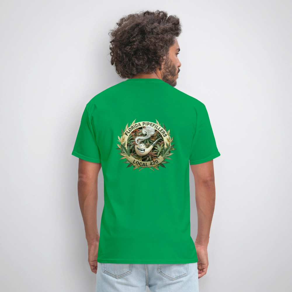 FLORIDA PIPEFILLERS LOCAL 420 F/B DESIGN Men's T-Shirt - bright green
