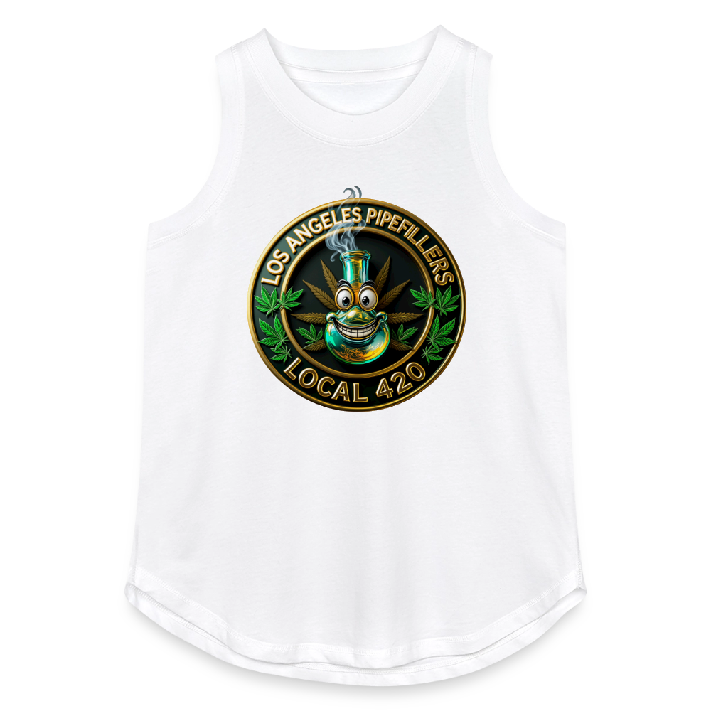 LOS ANGELES PIPEFILLERS LOCAL 420 Women's Relaxed Tank Top - white