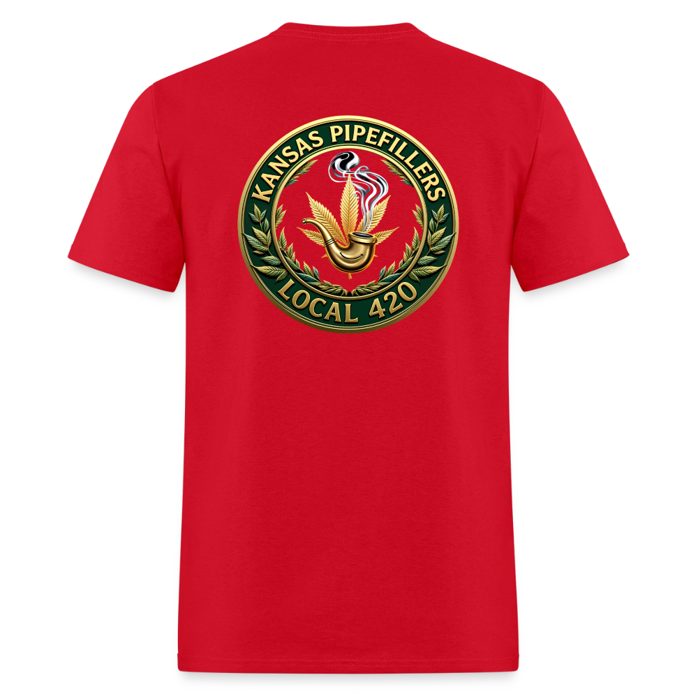 KANSAS PIPEFILLERS LOCAL 420 F/B DESIGNS Men's T-Shirt - red