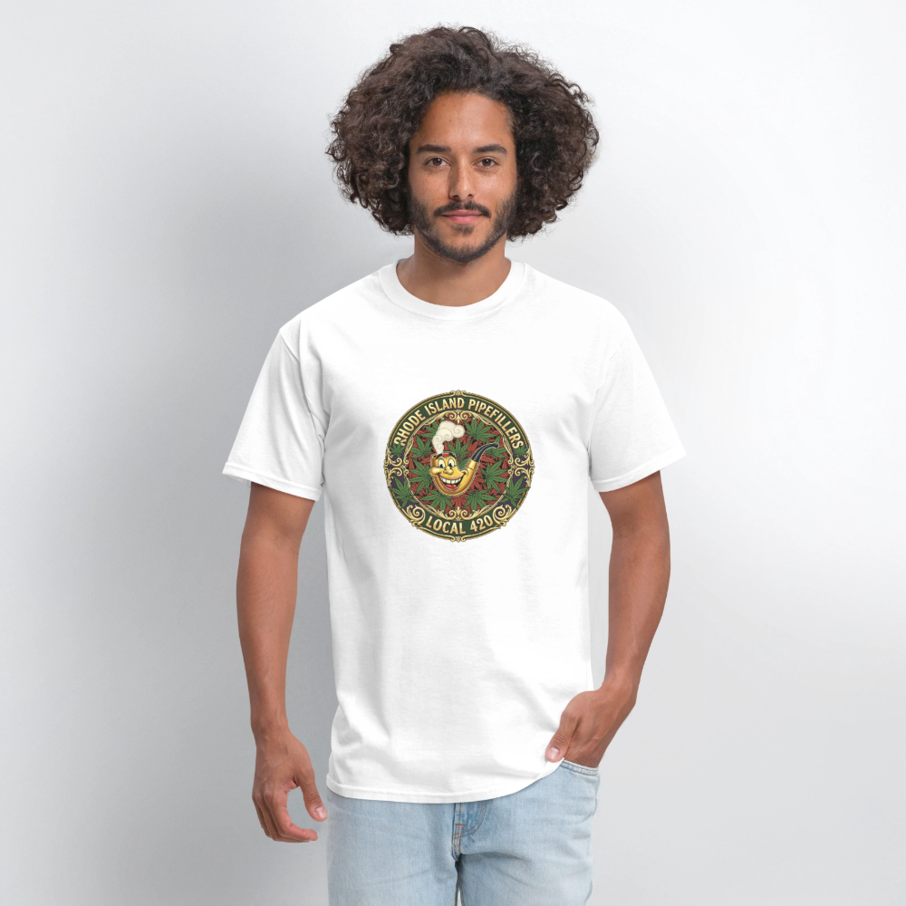 TEXAS PIPEFILLERS LOCAL 420 Men's T-Shirt - white