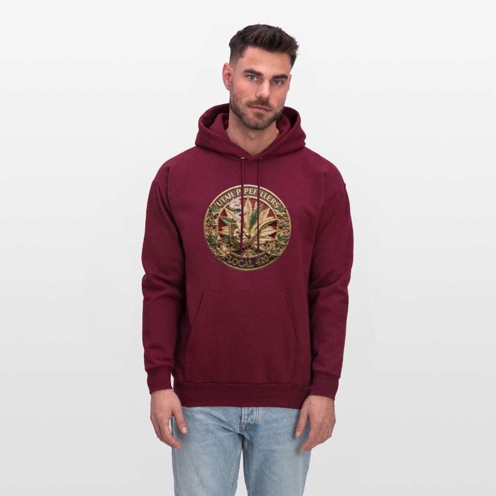 UTAH PIPEFILLERS LOCAL 420 F/B DESIGN Men's Hoodie - burgundy