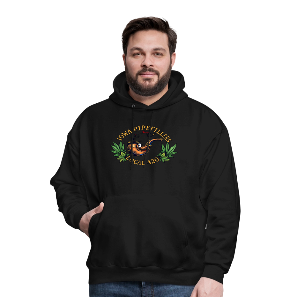 IOWA PIPEFILLERS LOCAL 420 Men's Hoodie - black