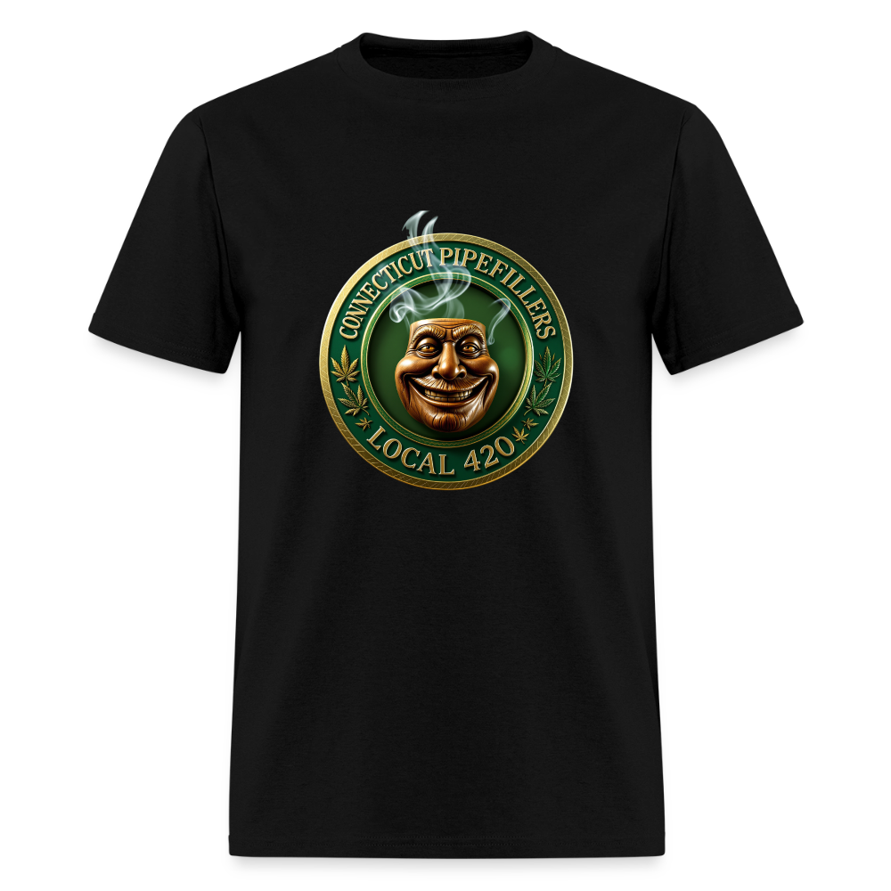 CONNECTICUT PIPEFILLERS LOCAL 420 DESIGN Men's T-Shirt - black
