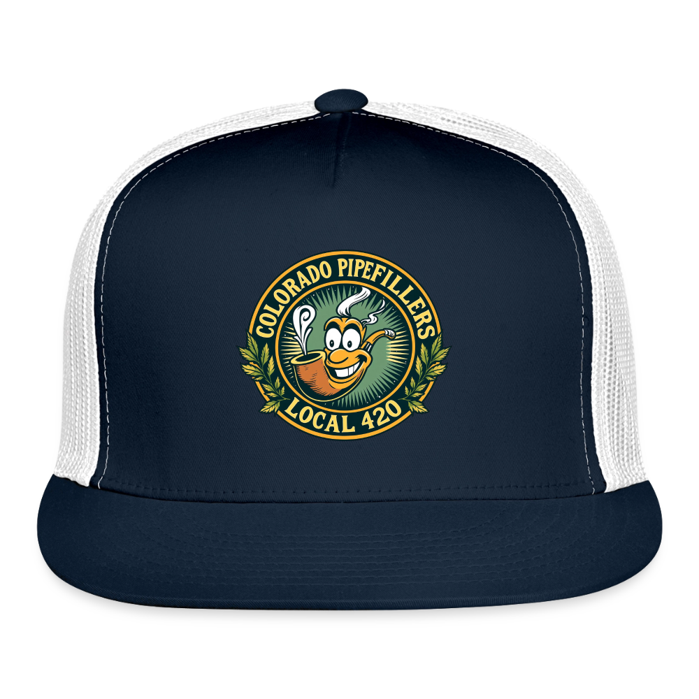 COLORADO PIPEFILLERS LOCAL 420 Trucker Hat - navy/white