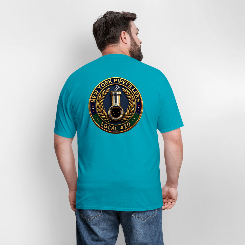NEW YORK PIPEFILLERS LOCAL 420 F/B DESIGNS Men's T-Shirt - turquoise