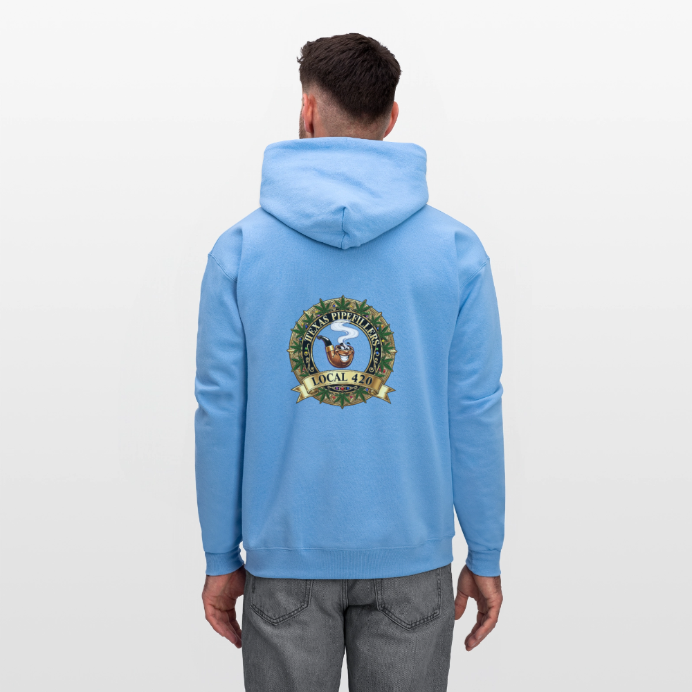 TEXAS PIPEFILLERS LOCAL 420 F/B DESIGN Men's Hoodie - carolina blue