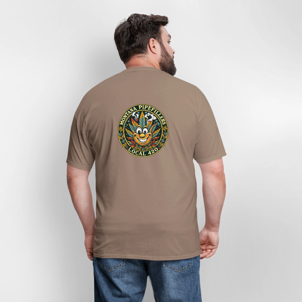 MONTANA PIPEFILLERS LOCAL 420 F/B DESIGN Men's T-Shirt - safari