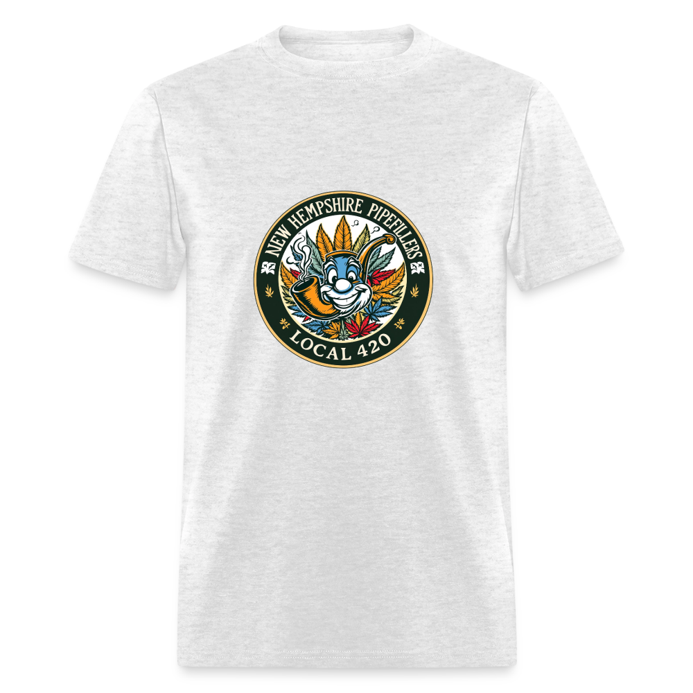 NEW HEMPSHIRE PIPEFILLERS LOCAL 420 2 EMBLEM Men's T-Shirt - light heather gray