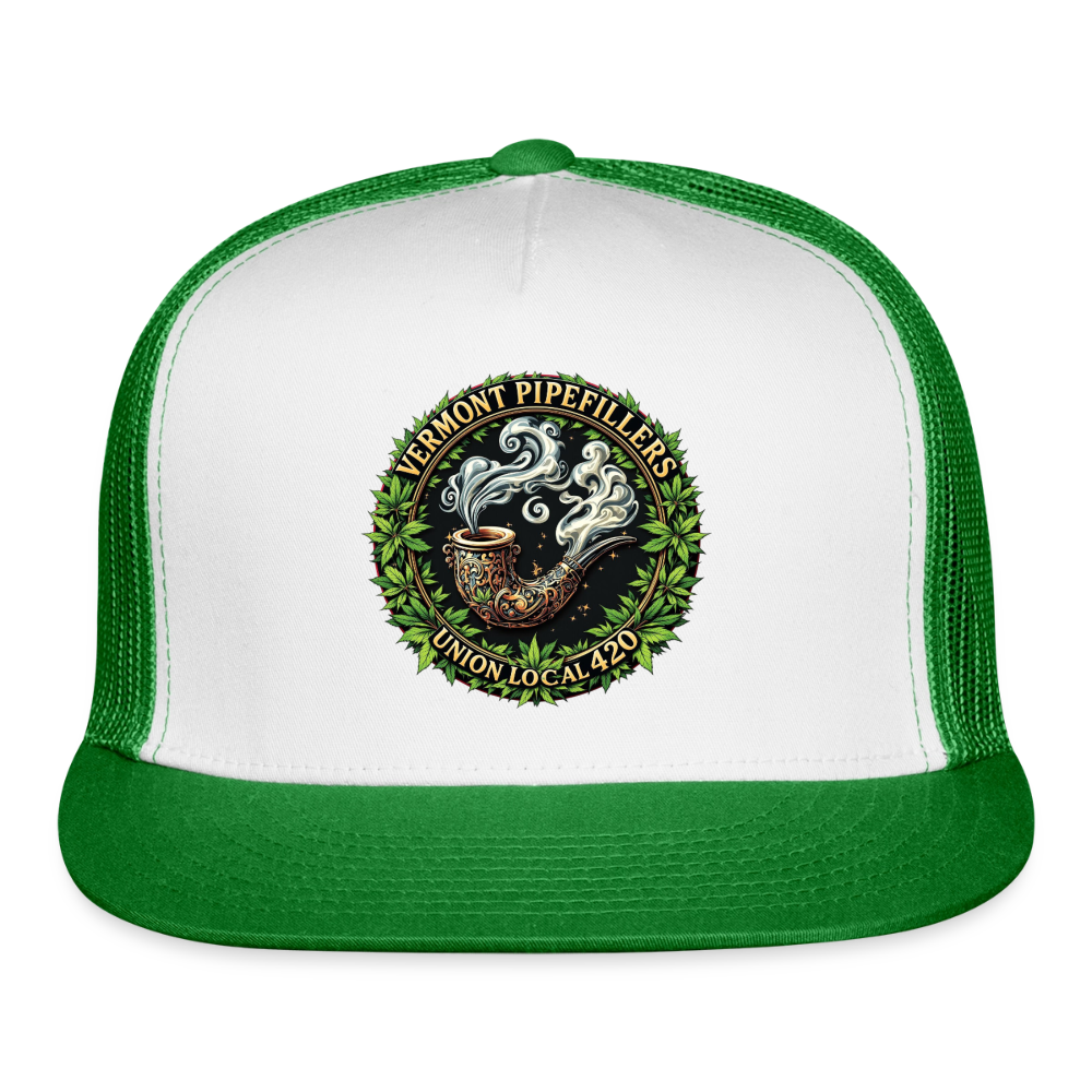 VERMONT PIPEFILLERS LOCAL 420 Trucker Hat - white/kelly green