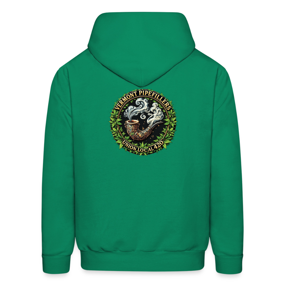 VERMONT PIPEFILLERS LOCAL 420 2 EMBLEM Men's Hoodie - kelly green
