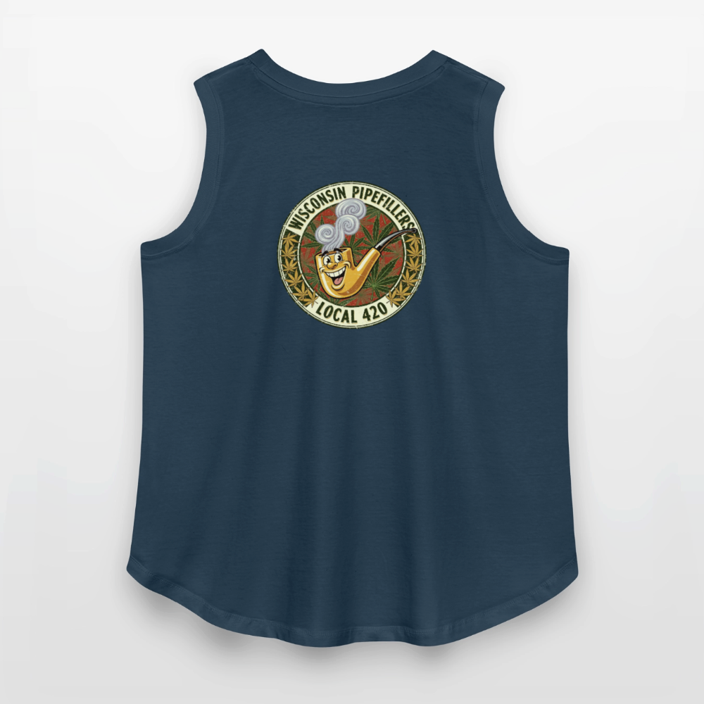 WISCONSIN PIPEFILLERS LOCL 420 F/B DESIGN Women's Curvy Relaxed Tank Top - denim