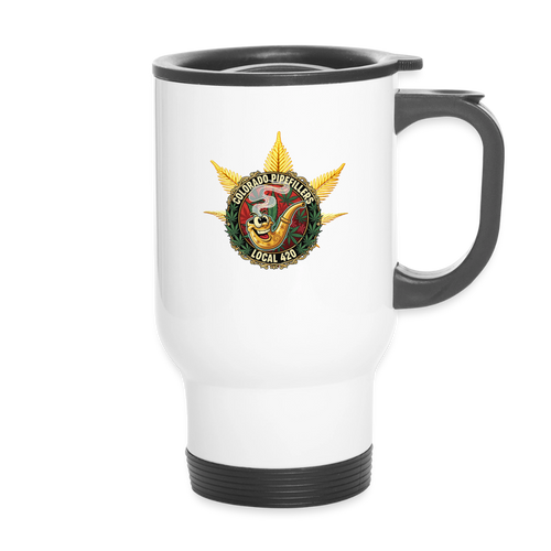 COLORADO PIPEFILLERS LOCAL 420 14oz Stainless Steel Travel Mug - white