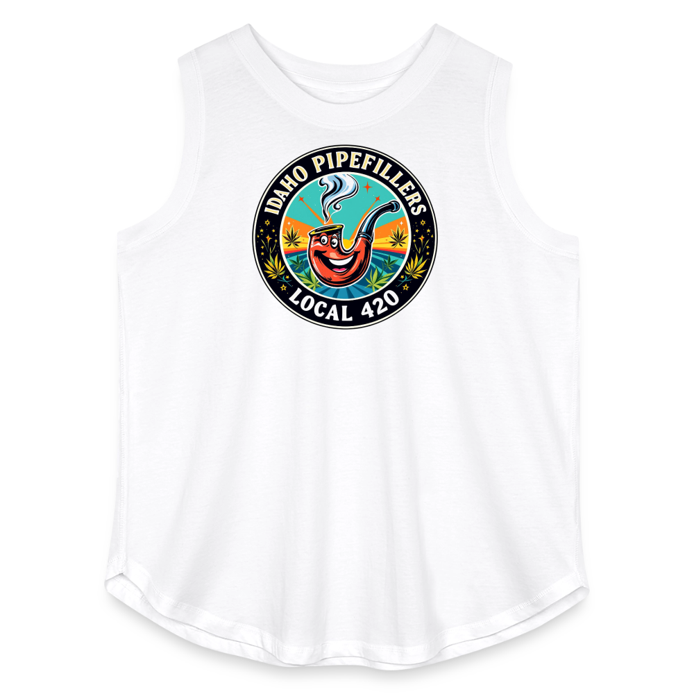 IDAHO PIPEFILLERS LOCAL 420 Women's Curvy Relaxed Tank Top - white