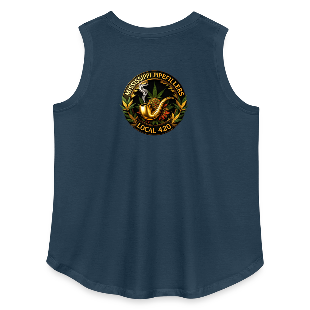 MISSISSIPPI PIPEFILLERS LOCAL 420 Women's Curvy Relaxed Tank Top - denim
